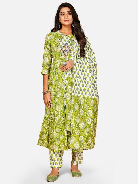 Vbuyz Green Printed Layered Thread Work Pure Cotton Kurta with Trousers & With Dupatta
Vbuyz Green Printed Layered Thread Work Pure Cotton Kurta with Trousers & With Dupatta