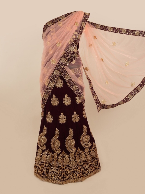 Pothys Peach-Coloured & Magenta Embroidered Unstitched Lehenga & Blouse With Dupatta
Pothys Peach-Coloured & Magenta Embroidered Unstitched Lehenga & Blouse With Dupatta
