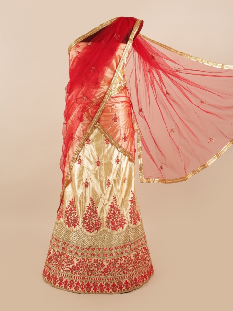 Pothys Red & Cream-Coloured Embroidered Unstitched Net Lehenga & Blouse With Dhavani
Pothys Red & Cream-Coloured Embroidered Unstitched Net Lehenga & Blouse With Dhavani