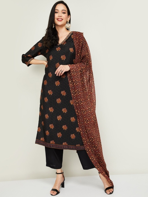 Melange by Lifestyle Women Black Printed Regular Kurta with Trousers & With Dupatta
Melange by Lifestyle Women Black Printed Regular Kurta with Trousers & With Dupatta