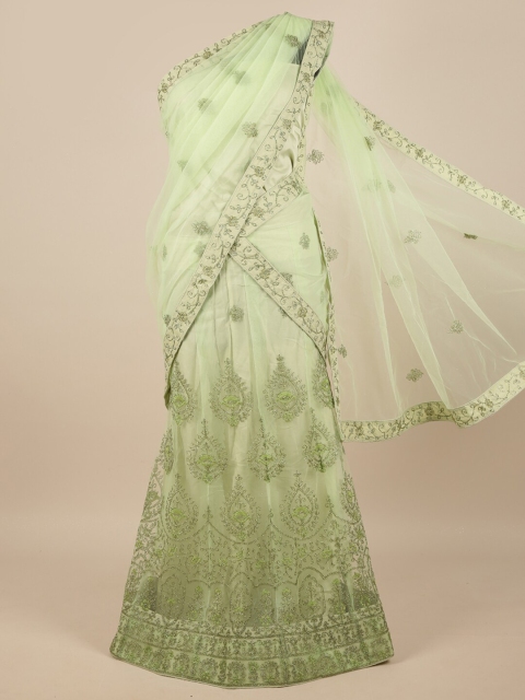 Pothys Green & Silver-Toned Embroidered Zardozi Unstitched Lehenga & Blouse With Dupatta
Pothys Green & Silver-Toned Embroidered Zardozi Unstitched Lehenga & Blouse With Dupatta