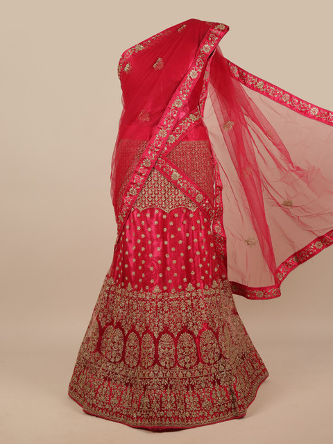 Pothys Pink & Gold-Toned Embroidered Unstitched Lehenga & Blouse With Dupatta
Pothys Pink & Gold-Toned Embroidered Unstitched Lehenga & Blouse With Dupatta