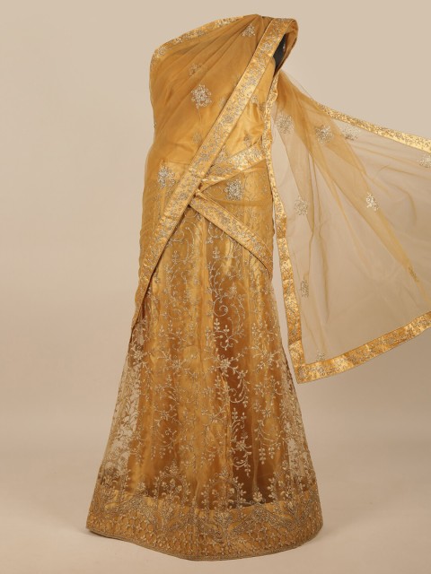 Pothys Gold-Toned & Silver-Toned Embroidered Unstitched Lehenga & Blouse With Dupatta
Pothys Gold-Toned & Silver-Toned Embroidered Unstitched Lehenga & Blouse With Dupatta