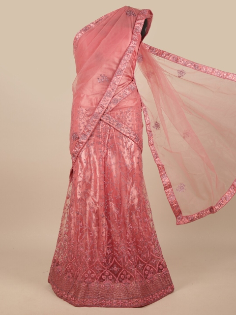 Pothys Pink & Silver-Toned Embroidered Unstitched Lehenga & Blouse With Dupatta
Pothys Pink & Silver-Toned Embroidered Unstitched Lehenga & Blouse With Dupatta