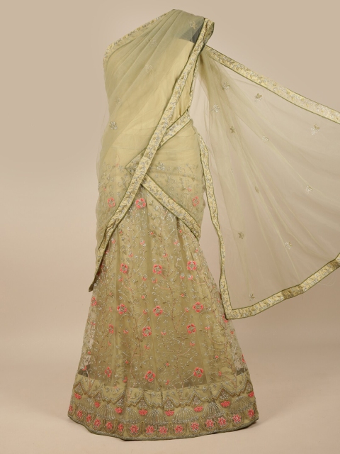 Pothys Green & Silver-Toned Embroidered Zardozi Unstitched Lehenga & Blouse With Dupatta
Pothys Green & Silver-Toned Embroidered Zardozi Unstitched Lehenga & Blouse With Dupatta