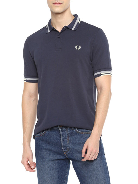 Fred Perry Men Blue Solid Polo Collar T-shirt 
Fred Perry Men Blue Solid Polo Collar T-shirt