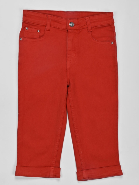 ZOLA Girls Red Denim Stretchable Jeans