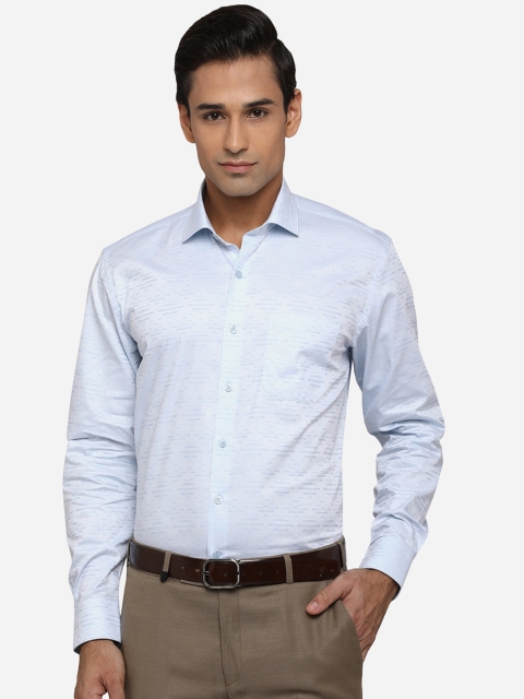 JADE BLUE Men Blue Classic Opaque Cotton Formal Shirt