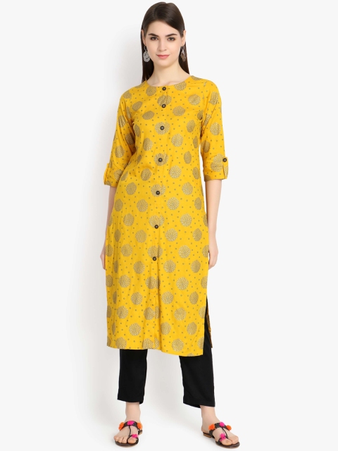 ALC Creations Women Yellow Printed Kurta