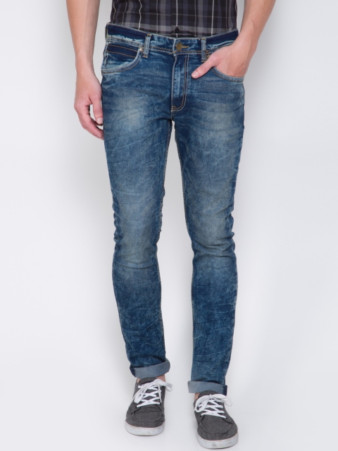 LOCOMOTIVE Men Blue Slim Fit Mid Rise Clean Look Jeans