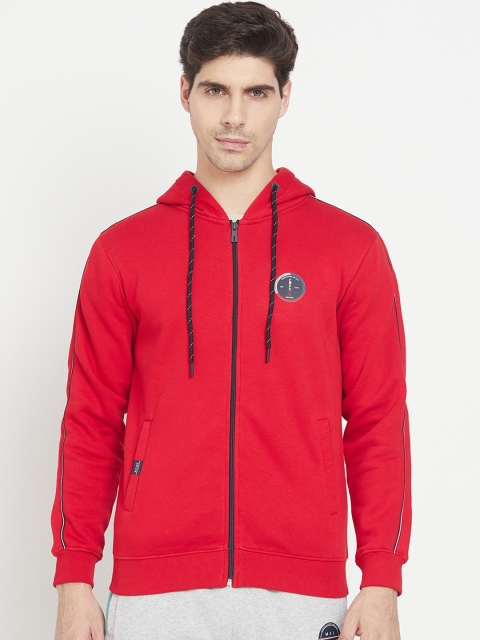 Octave Men Red Hooded Sweatshirt