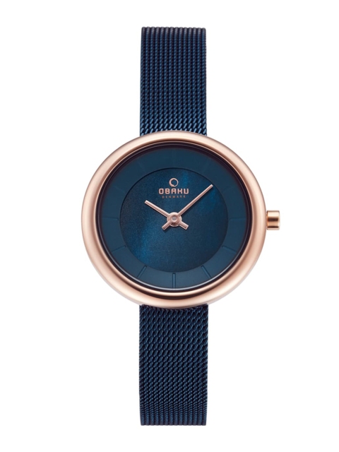 Obaku Women Blue Brass Dial & Blue Stainless Steel Bracelet Style Straps Analogue Watch V146LXVLML
Obaku Women Blue Brass Dial & Blue Stainless Steel Bracelet Style Straps Analogue Watch V146LXVLML