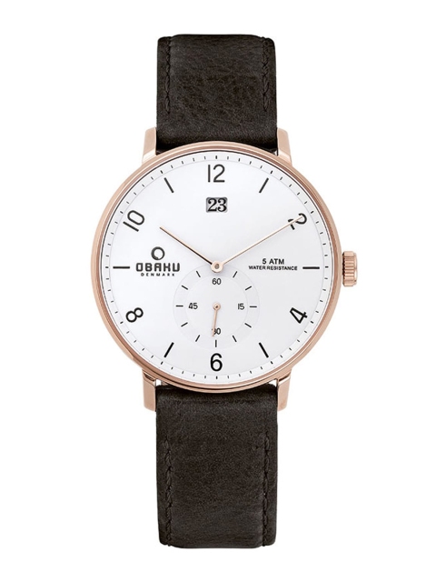 Obaku Men White Brass Embellished Dial & Black Leather Straps Analogue Watch V190GDVWRB
Obaku Men White Brass Embellished Dial & Black Leather Straps Analogue Watch V190GDVWRB