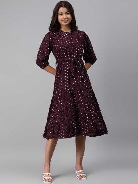 GERUA Maroon Midi Dress