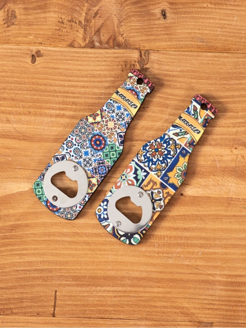 THEDECORKART Set of 2 Bottle Fridge Magnets Cum Openers, Multi