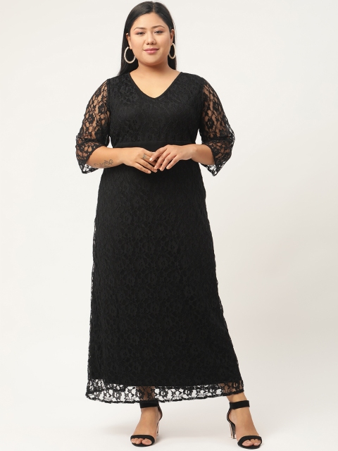 Revolution Black Lace Maxi Plus Size Dress