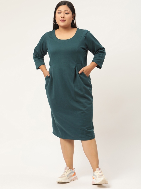 Revolution Teal Midi Plus Size Dress