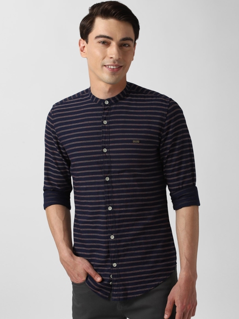 Peter England Casuals Men Navy Blue Pure Cotton Horizontal Stripes Slim Fit Casual Shirt
Peter England Casuals Men Navy Blue Pure Cotton Horizontal Stripes Slim Fit Casual Shirt