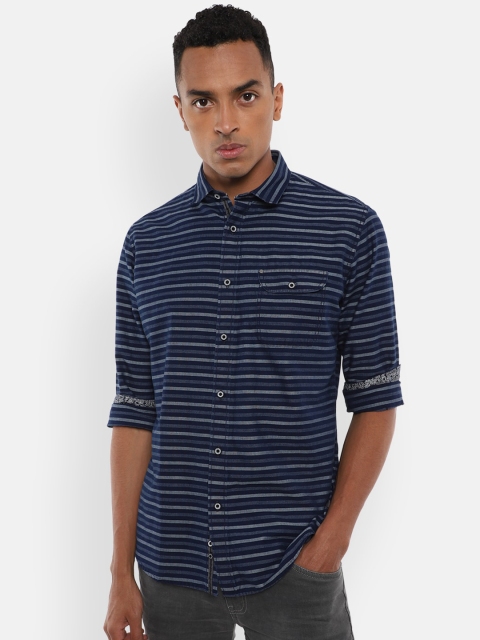 VAN HEUSEN DENIM LABS Men Pure Cotton Navy Blue Slim Fit Horizontal Striped Casual Shirt
VAN HEUSEN DENIM LABS Men Pure Cotton Navy Blue Slim Fit Horizontal Striped Casual Shirt
