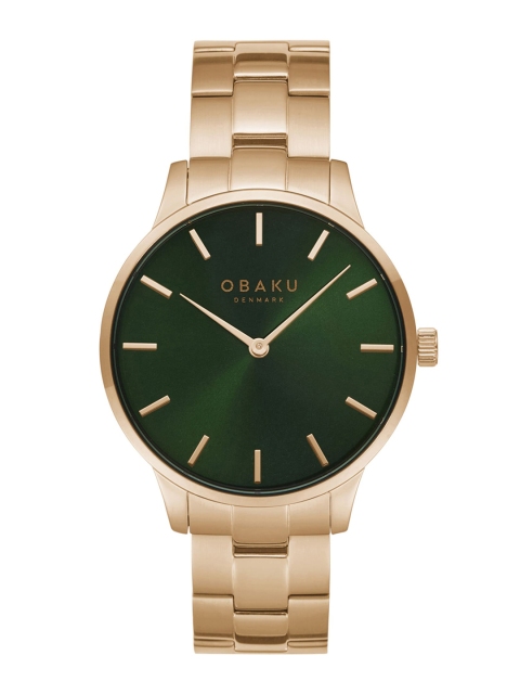 Obaku Men Green Brass Dial & Rose Gold Toned Stainless Steel Bracelet Style Straps Analogue Watch
Obaku Men Green Brass Dial & Rose Gold Toned Stainless Steel Bracelet Style Straps Analogue Watch