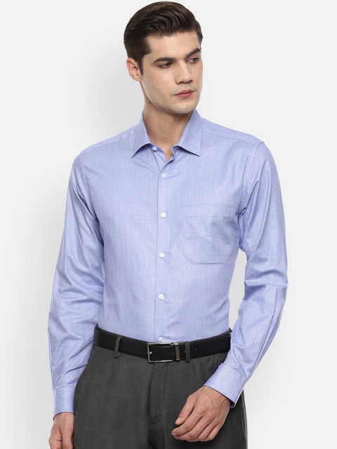 Louis Philippe Men Blue Slim Fit Opaque Formal Shirt