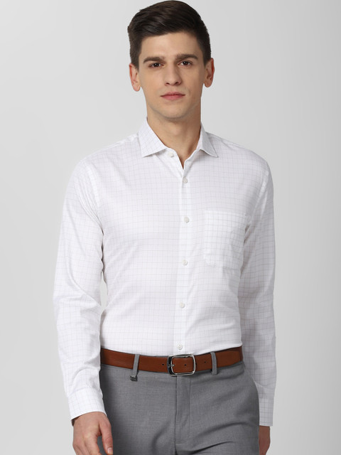 Peter England Elite Men White & Brown Slim Fit Opaque Checked Pure Cotton Formal Shirt 
Peter England Elite Men White & Brown Slim Fit Opaque Checked Pure Cotton Formal Shirt