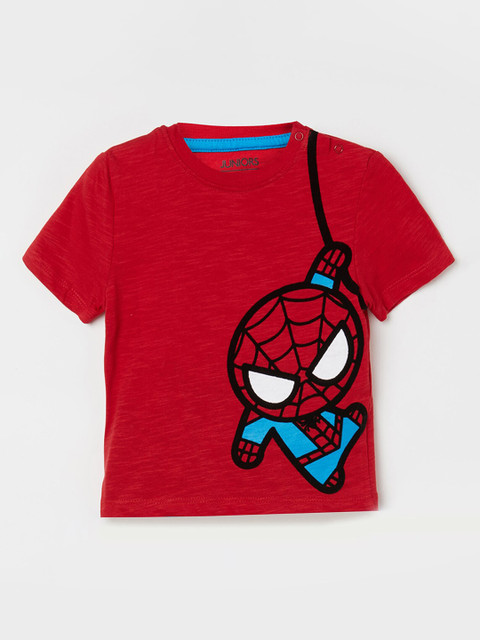 Juniors Boys Red & Blue Spider-Man Printed Pure Cotton T shirt with Pyjama 
Juniors Boys Red & Blue Spider-Man Printed Pure Cotton T shirt with Pyjama