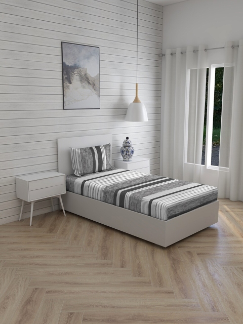 Boutique Living India Grey Striped 144 TC Pure Cotton Single Bedsheets with 1 Pillow Cover
Boutique Living India Grey Striped 144 TC Pure Cotton Single Bedsheets with 1 Pillow Cover