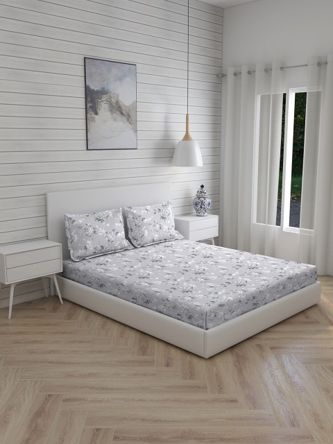 Boutique Living India Grey & White Floral 144 TC Cotton King Bedsheet with 2 Pillow Covers
Boutique Living India Grey & White Floral 144 TC Cotton King Bedsheet with 2 Pillow Covers
