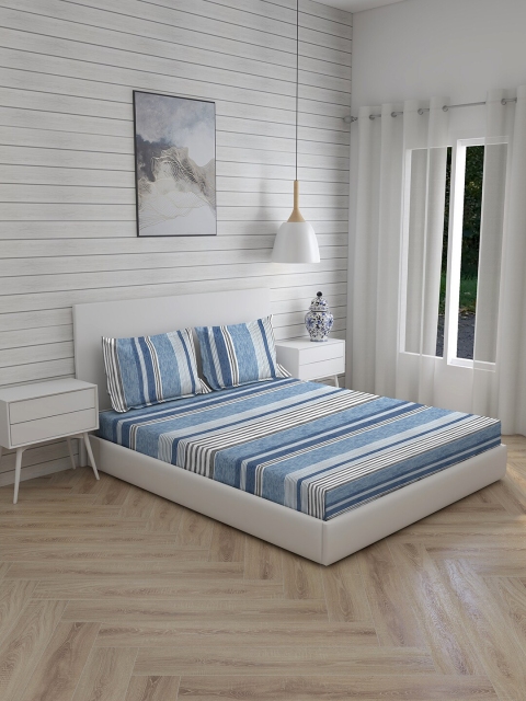 Boutique Living India Blue Striped 144 TC Pure Cotton King Bedsheets with 1 Pillow Cover
Boutique Living India Blue Striped 144 TC Pure Cotton King Bedsheets with 1 Pillow Cover