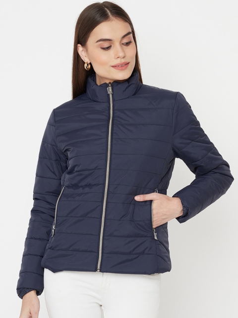METTLE Women Navy Blue Padded Jacket