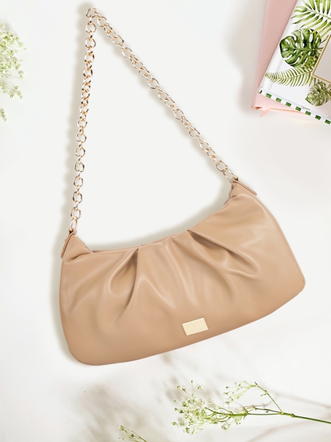 Allen Solly Women Yellow Solid Structured Shoulder Bag