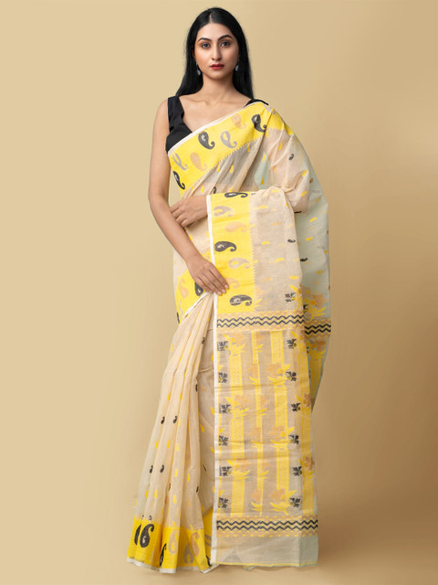 Unnati Silks Women Brown & Yellow Pure Handloom Dhaka Jamdhani Bengal Tant Cotton Sustainable Saree
Unnati Silks Women Brown & Yellow Pure Handloom Dhaka Jamdhani Bengal Tant Cotton Sustainable Saree