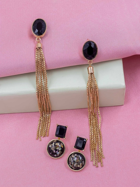 Bellofox Women Combo Earrings, Black