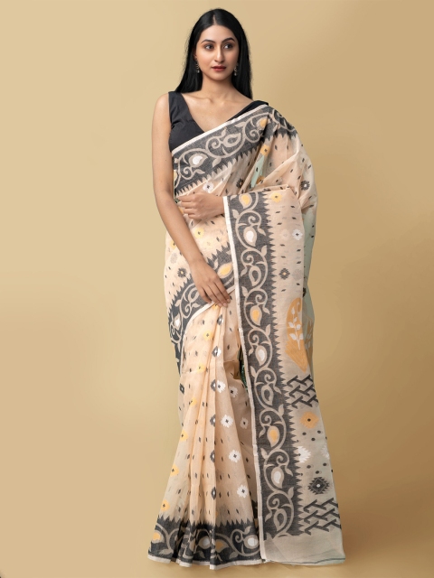 Unnati Silks Women Brown & Black Pure Handloom Dhaka Jamdhani Bengal Tant Cotton Sustainable Saree
Unnati Silks Women Brown & Black Pure Handloom Dhaka Jamdhani Bengal Tant Cotton Sustainable Saree
