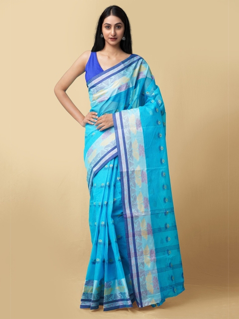 Unnati Silks Women Blue & Gold-Coloured Pure Handloom Bengal Tant Cotton Sustainable Saree
Unnati Silks Women Blue & Gold-Coloured Pure Handloom Bengal Tant Cotton Sustainable Saree
