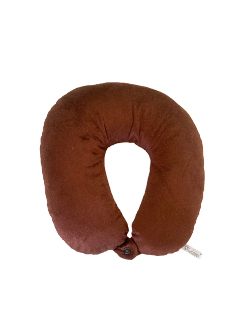 Lushomes Brown Solid Travel Neck Pillow