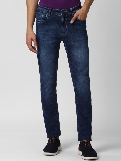 Peter England Casuals Men Navy Blue Tapered Fit Light Fade Jeans