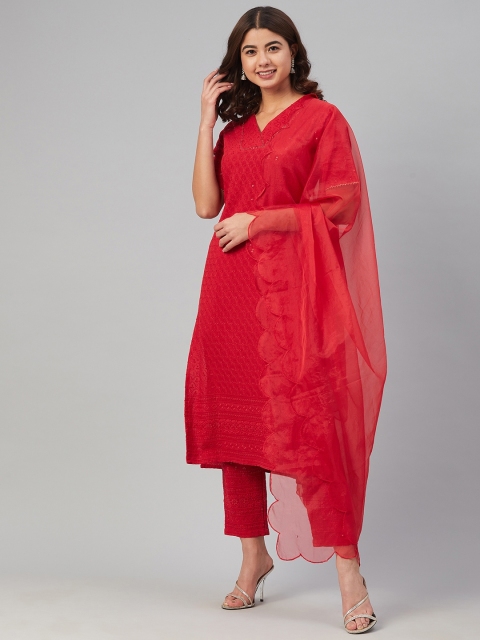 Hatheli Women Red Ethnic Motifs Embroidered Layered Sequinned Kurta with Trousers & With Dupatta
Hatheli Women Red Ethnic Motifs Embroidered Layered Sequinned Kurta with Trousers & With Dupatta