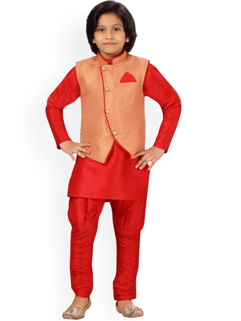 LITTLE MAFIA BY Aarika Boys Red Regular Pure Silk Kurta with Pyjamas & Nehru Jacket
LITTLE MAFIA BY Aarika Boys Red Regular Pure Silk Kurta with Pyjamas & Nehru Jacket
