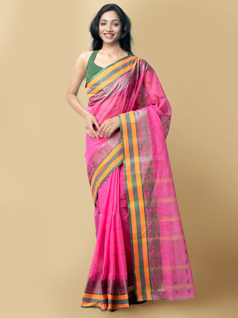 Unnati Silks Women Pink & Green Pure Handloom Dhaka Jamdhani Bengal Tant Cotton Sustainable Saree
Unnati Silks Women Pink & Green Pure Handloom Dhaka Jamdhani Bengal Tant Cotton Sustainable Saree
