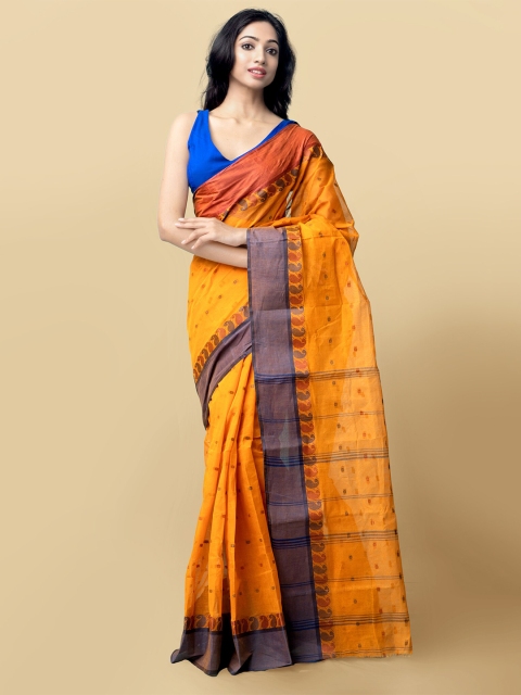 Unnati Silks Women Orange & Purple Pure Handloom Bengal Tant Cotton Sustainable Saree
Unnati Silks Women Orange & Purple Pure Handloom Bengal Tant Cotton Sustainable Saree