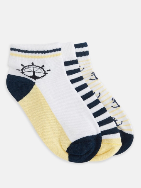 Pantaloons Junior Boys Pack Of 3 Assorted Ankle-Length Socks