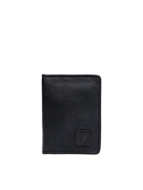 Hidesign Men Black Textured Leather Two Fold Wallet