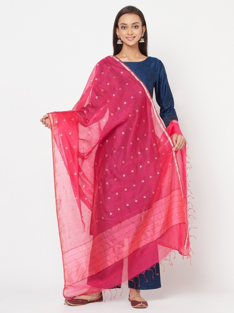 Fabindia Women Pink & Gold-Toned Woven Design Chanderi CharPatti Cotton Silk Dupatta
Fabindia Women Pink & Gold-Toned Woven Design Chanderi CharPatti Cotton Silk Dupatta