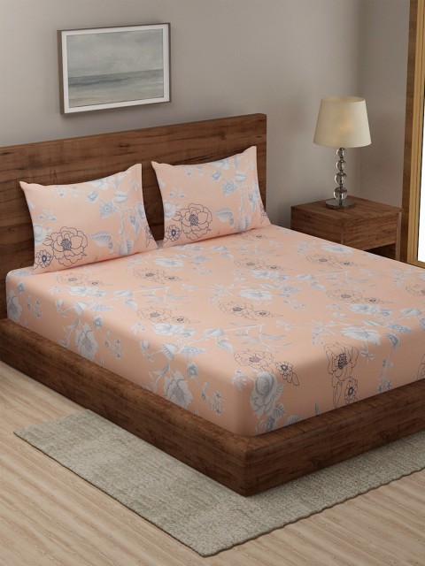 TAG 7 Cream-Coloured & Peach-Coloured Floral 210 TC 2 King Bedsheet with 4 Pillow Covers
TAG 7 Cream-Coloured & Peach-Coloured Floral 210 TC 2 King Bedsheet with 4 Pillow Covers