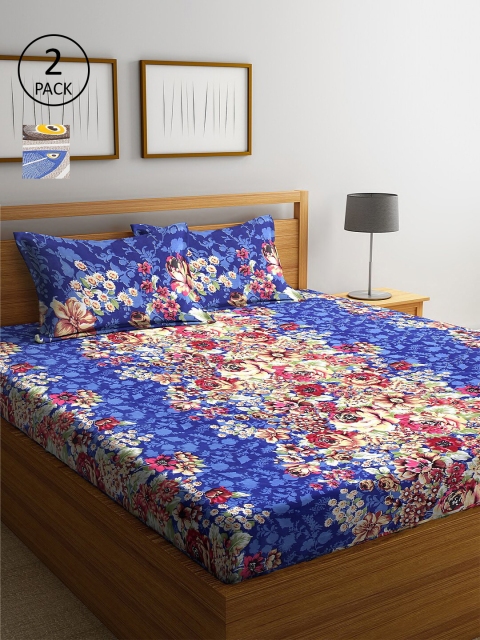 NEUDISSet of 2 Cotton Printed 180 TC Queen Double Bedsheet with 4 Pillow Covers, Blue
NEUDISSet of 2 Cotton Printed 180 TC Queen Double Bedsheet with 4 Pillow Covers, Blue