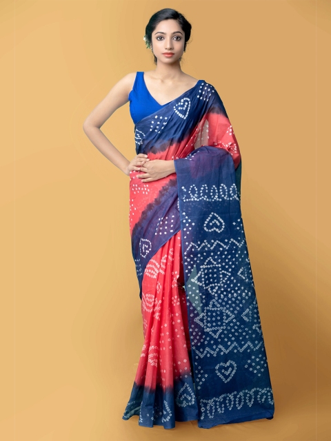 Unnati Silks Women Pink & Blue Handloom Sustainable Pure Bandhani Cotton Saree
Unnati Silks Women Pink & Blue Handloom Sustainable Pure Bandhani Cotton Saree