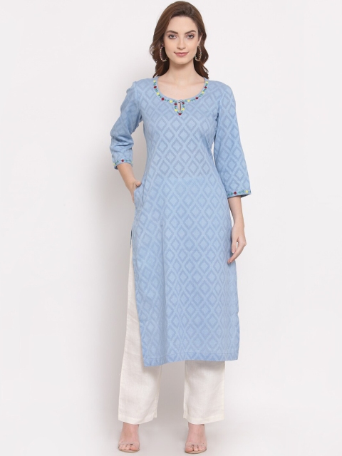 DART STUDIO Women Blue Ethnic Motifs Printed Regular Pure Cotton Kurta with Palazzos
DART STUDIO Women Blue Ethnic Motifs Printed Regular Pure Cotton Kurta with Palazzos