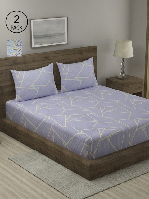 TAG 7 Pack of 2 Grey & Turquoise Blue Geometric 210 TC King Bedsheet with 4 Pillow Covers
TAG 7 Pack of 2 Grey & Turquoise Blue Geometric 210 TC King Bedsheet with 4 Pillow Covers